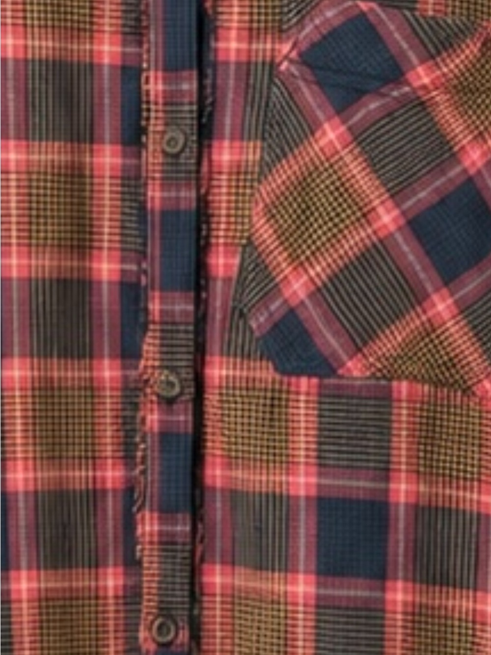 We The Free Plaid Tunic Shirt in Navy and Burgundy - Picture 2 of 6